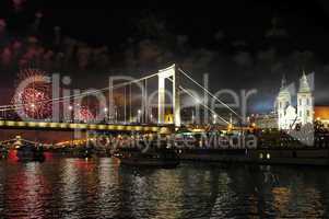 Feuerwerk in Budapest. Der 20. August, ist  das Fest des Heilige