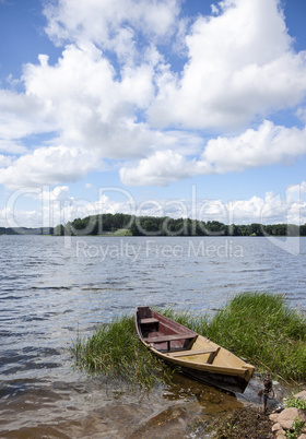 Summer landscape with boat