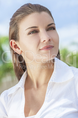 Outdoor Portrait of Beautiful Woman With Green Eyes