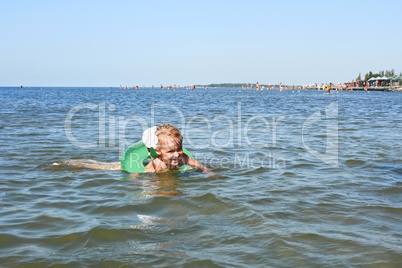 Little girl swimming