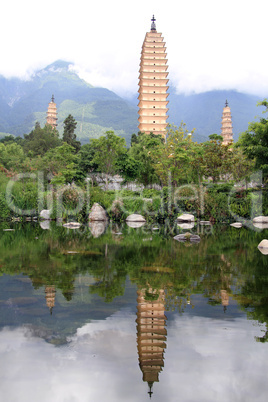 Pond and pagodas