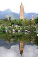 Pond and pagodas