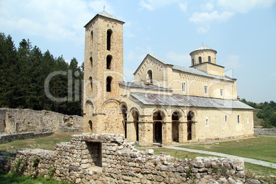 Ruins and church