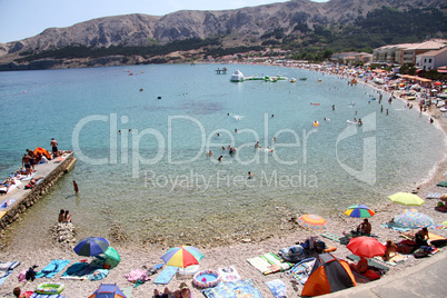 Beach in Bashka, Krk island, Croatia