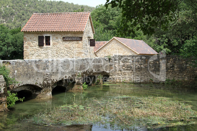 Farm houses and bridge