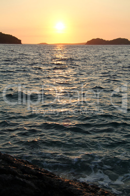 Rock and sunset