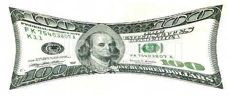 Pressurized 100 US Dollar Bill