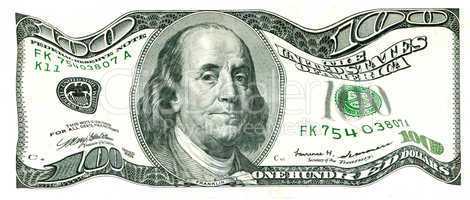 Shaky 100 US Dollar Bill