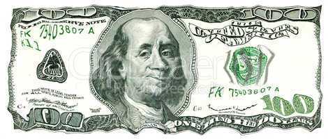 Shaky 100 US Dollar Bill