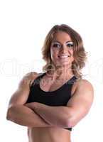 Strong woman body builder portrait