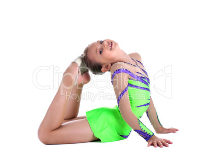 kid gymnast - show stretch and flexibility