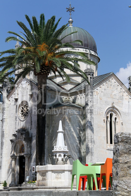 Fountain and church