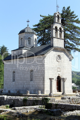 Ruins and church