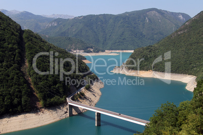 Bridge and Piva lake