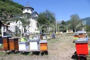 Beehives and church