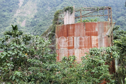 Big tank of abandoned factory