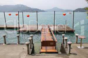 Pier on the Sun Moon lake in Taiwan