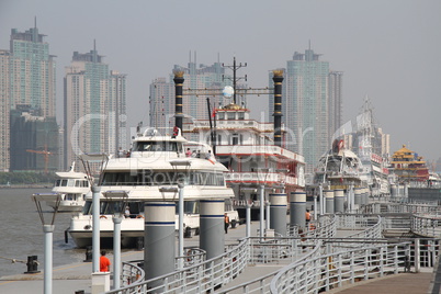 Tourist boats on the river Huangpu