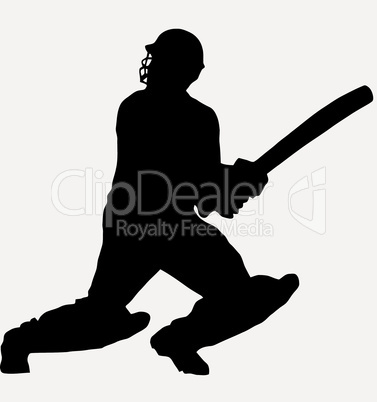 Sport Silhouette - Cricket Batsman