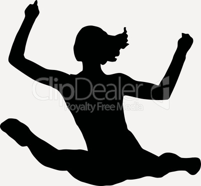 Sport Silhouette - Female Gymnast performing splits