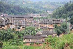 Chinese village with tulou