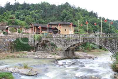 Bridge and houses