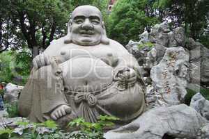 Stone statue Buddha inside Northern temple