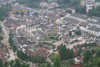 Buildings in Jiuhua Shan village. China