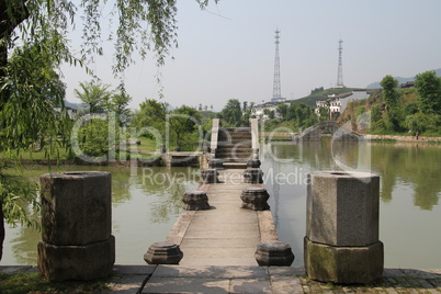 Big stone bridge and antenna