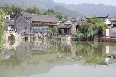 Lake and traditional houses