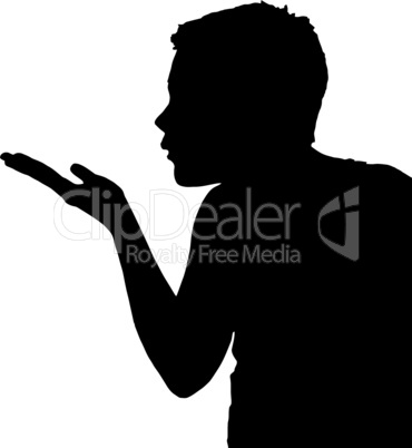 Isolated Boy Child Gesture Blowing Kiss