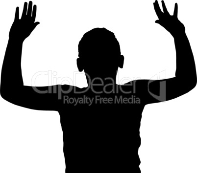 Isolated Boy Child Gesture Hands Up