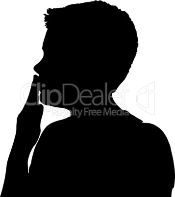 Isolated Boy Child Gesture Cover Mouth
