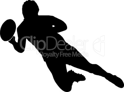 Sport Silhouette - Rugby Football Scrumhalf Passing Ball