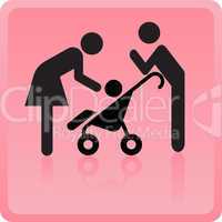 Vector Man & Woman icon with children