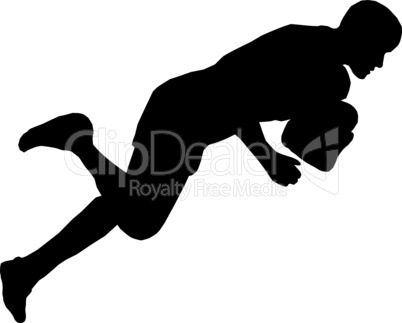 Sport Silhouette - Rugby Dive for Try Line