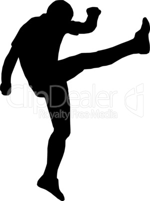Sport Silhouette - Rugby Football Up and Under Kicker