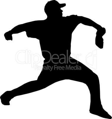 Baseball Pitcher Throwing Ball