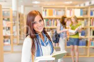 High school students at library read books