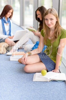 Group of teenage student study at high-school