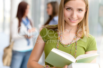 High school teenage student female read book