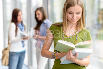 High school teenage student female read book