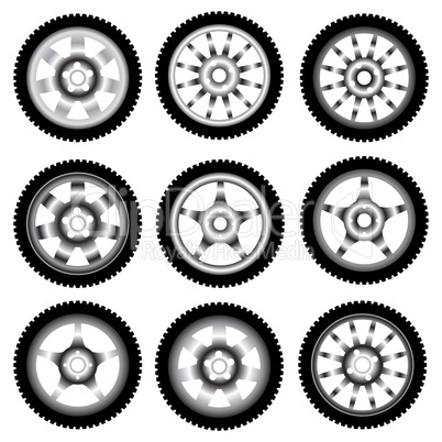 automotive wheel with alloy wheels