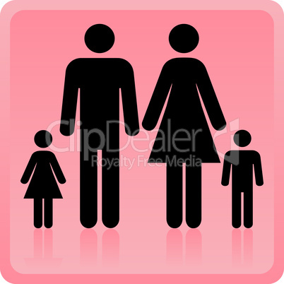 Vector Man & Woman icon with children