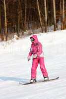 attractive young woman skiing