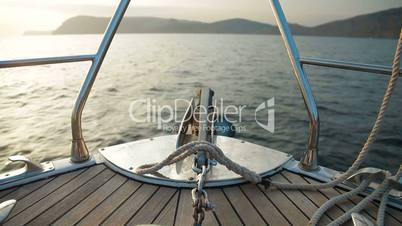 Bow of Sailing Yacht