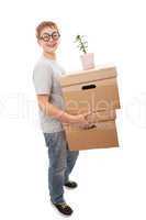 Boy holding a box