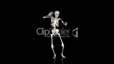 Skeleton Disco Dancing - White-  Reflecting Ground -  CGI