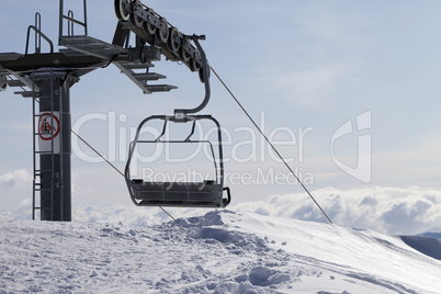 Ropeway on ski resort