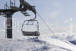 Ropeway on ski resort